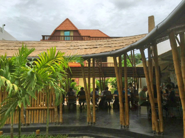 Entrance Cafe Pavilion Kitchen School Siem Reap Cambodia